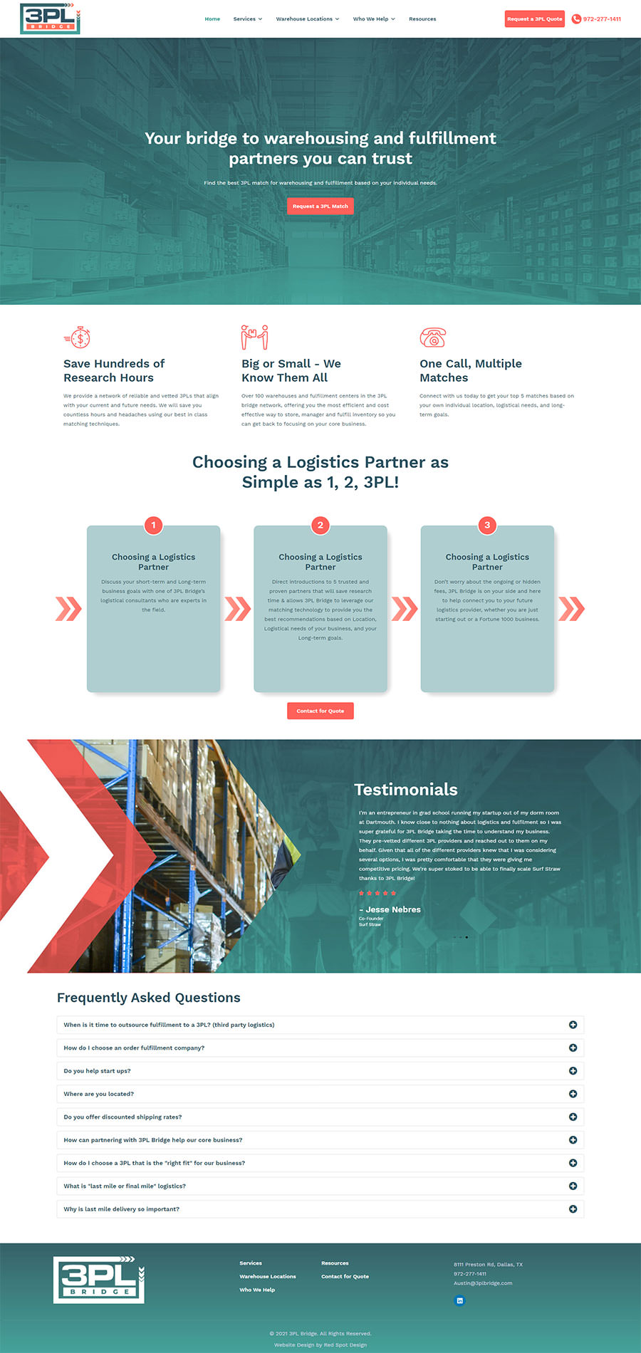 web design for 3plbridge 8111 Preston Rd Dallas TX 75225
