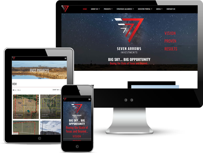 custom website design for 7 arrows investments