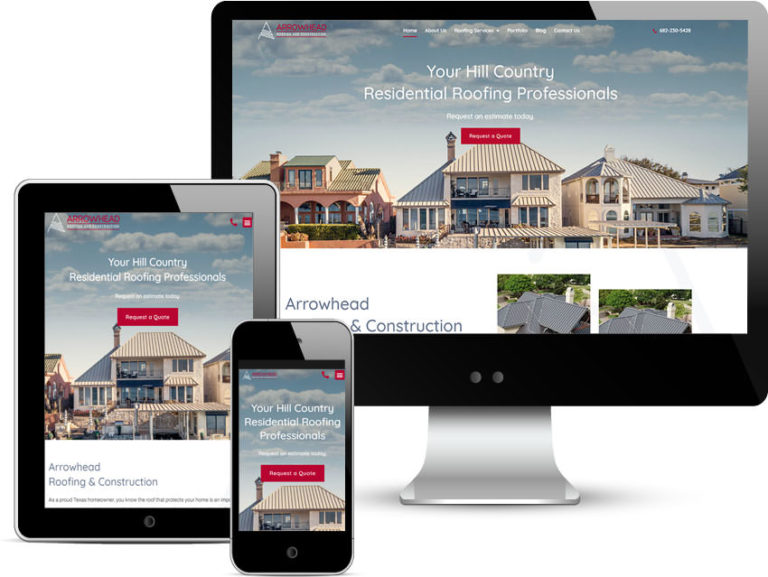 arrowhead roofing web design austin texas