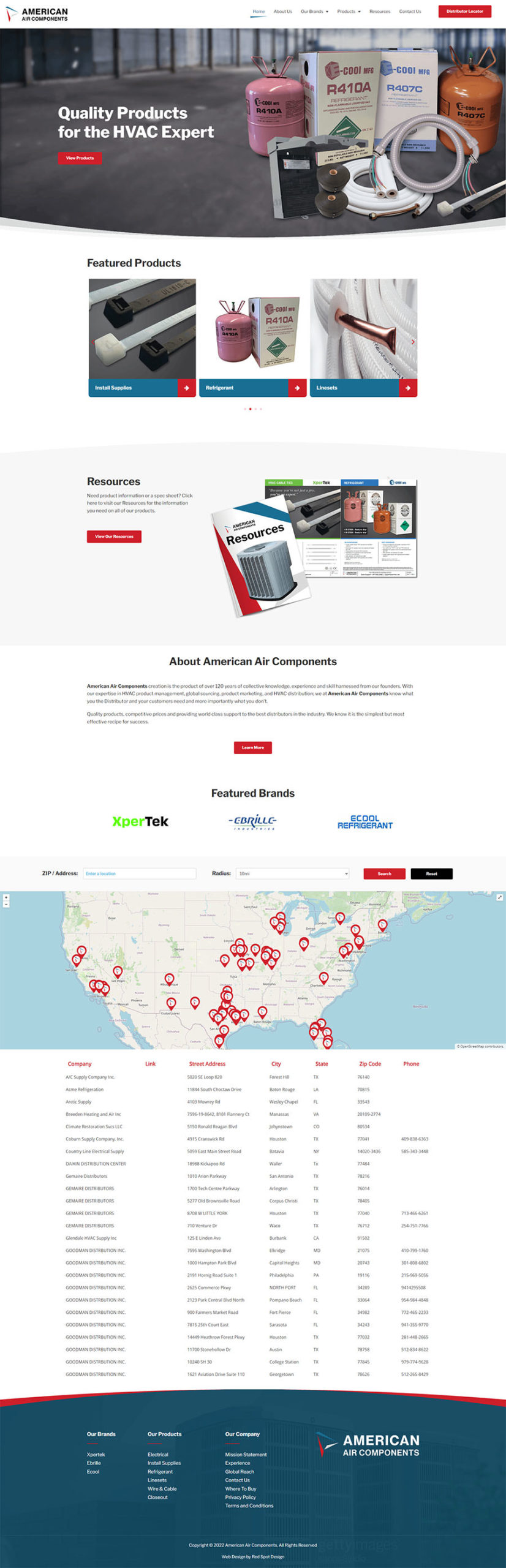 web design for american air components