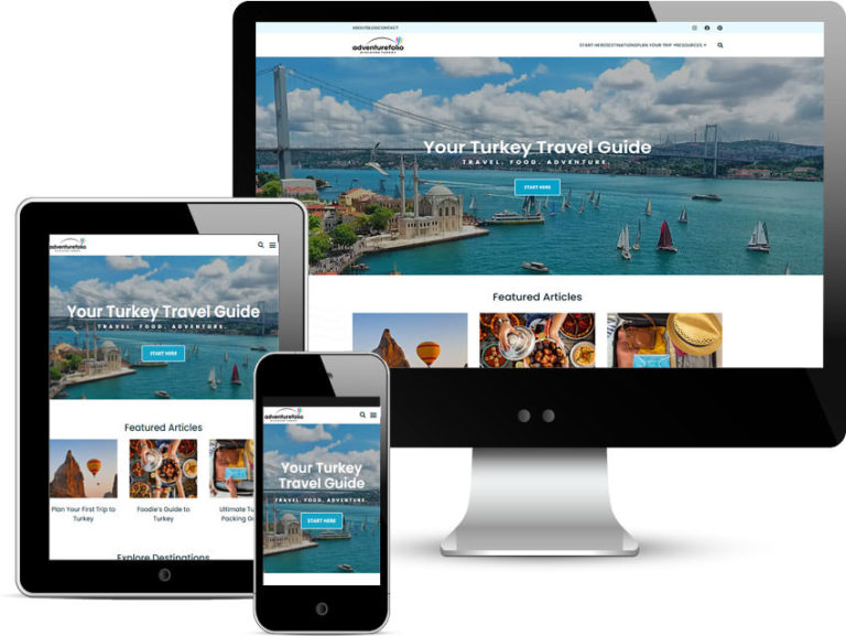 Web Design for Adventurefolio turkey travel guide