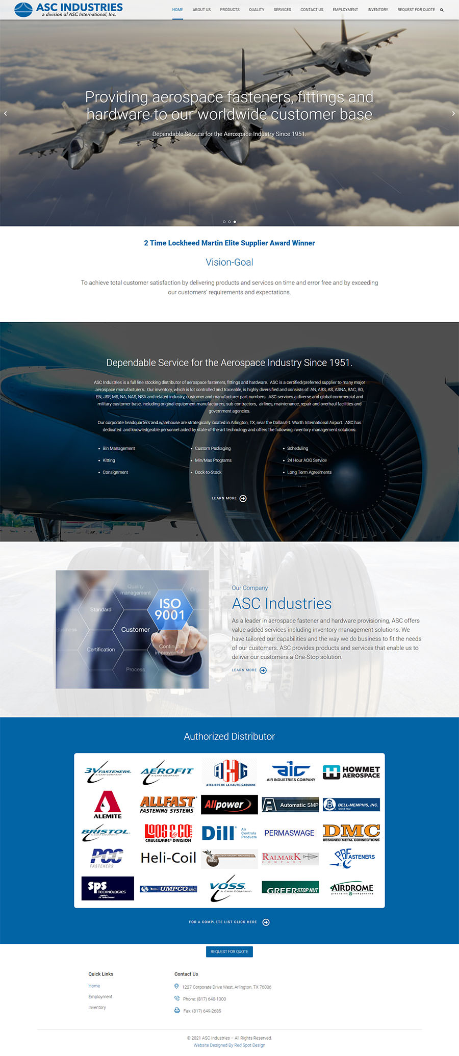 website re-designed for asc industries