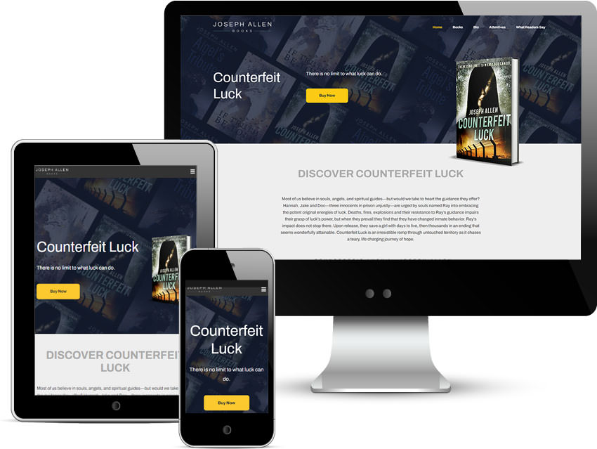 Author website design for joseph allen books