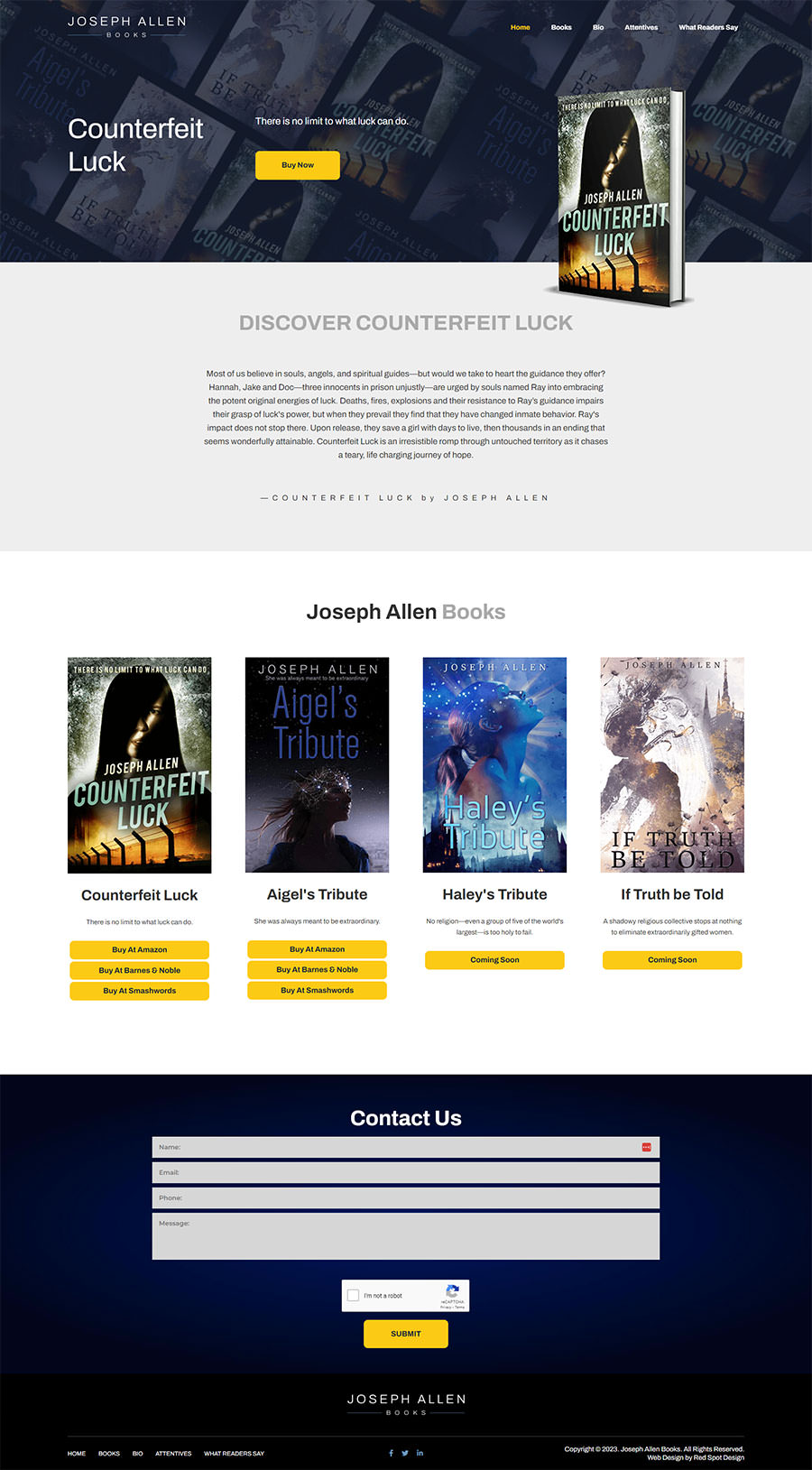 author website design for joseph allen books