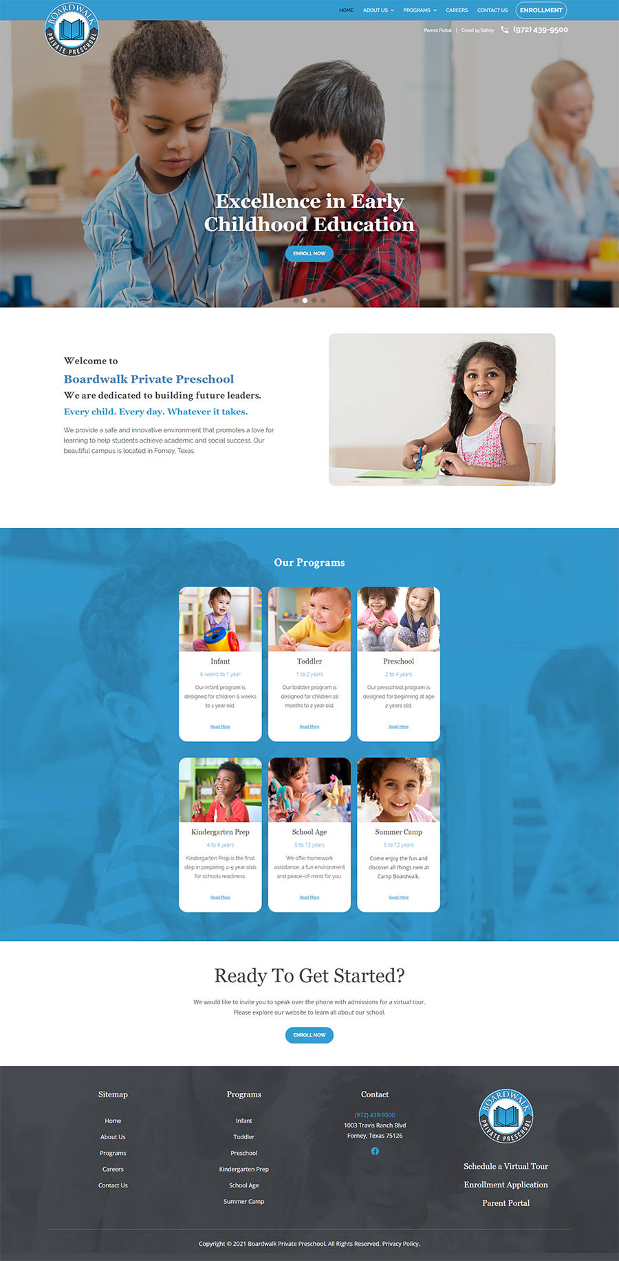 web design forney texas for boardwalk private school