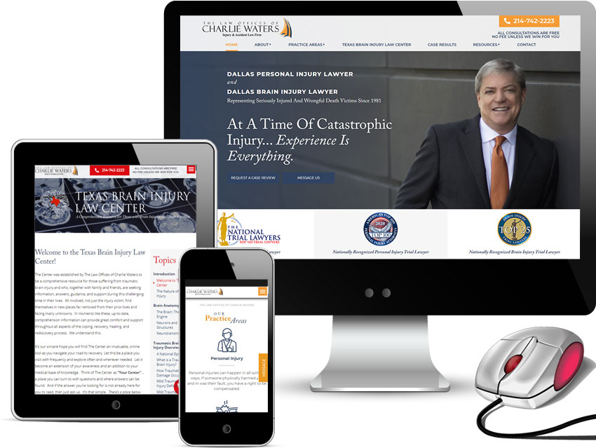 law firm web design for charlie waters law