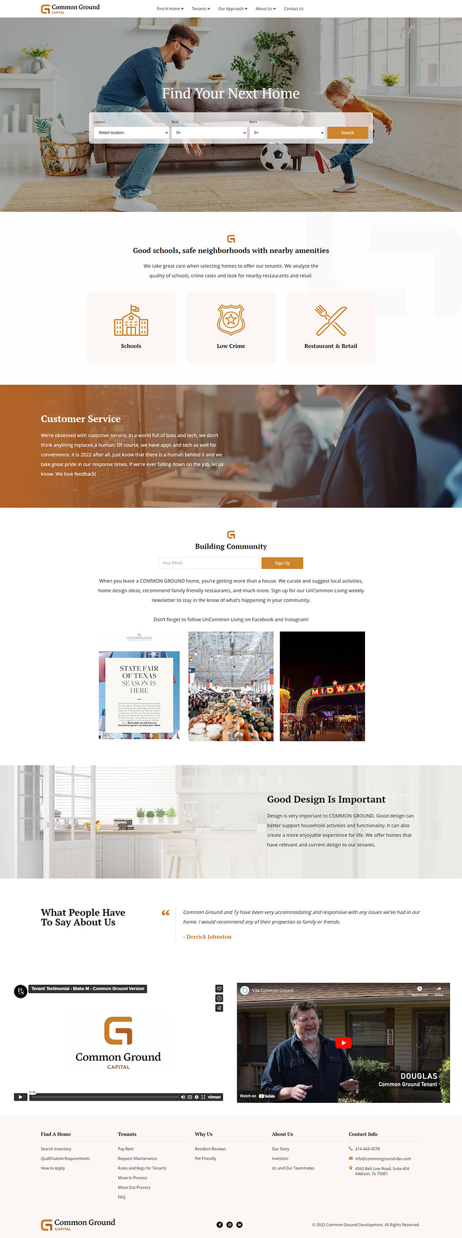 Real Estate Web Design for Common Ground Web Design 4560 Belt Line Road Addison Tx 75001