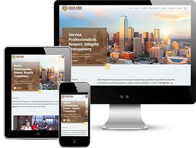 custom weB design for dallas based cedar ridge property management