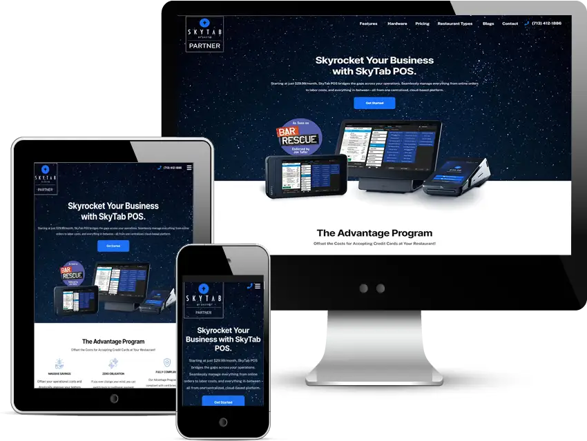 custom web designed for skytab houston