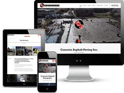 custom website designed for dallas based Concrete Asphalt Paving Inc