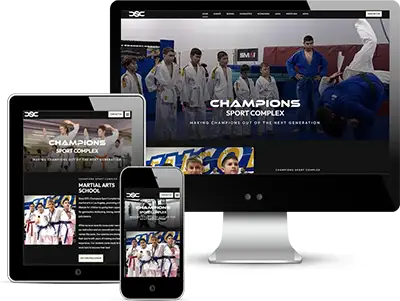 custom website for Champions Sport Complex
