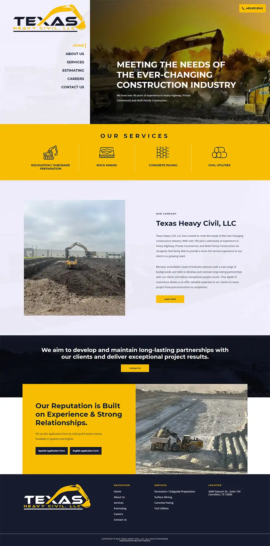 custom wordpress web design for texas heavy civil carrollton texas