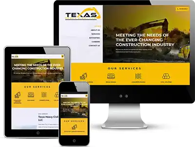 custom construction website design for texas heavy civil carrollton tx