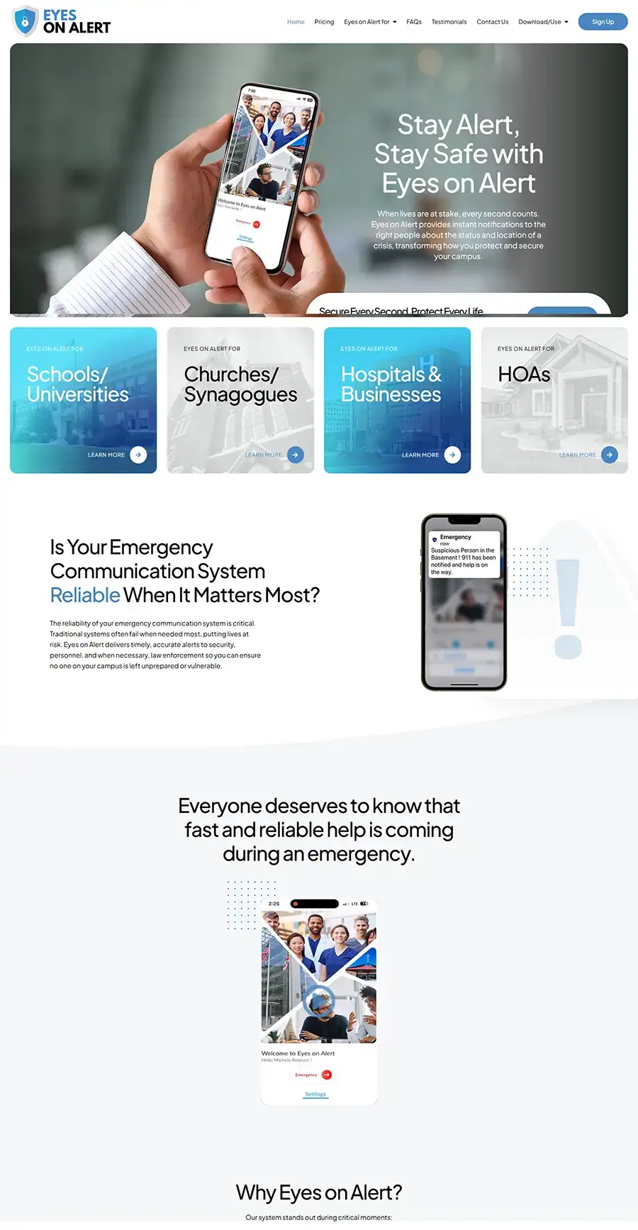 custom wordpress websites designed for eyes on alert