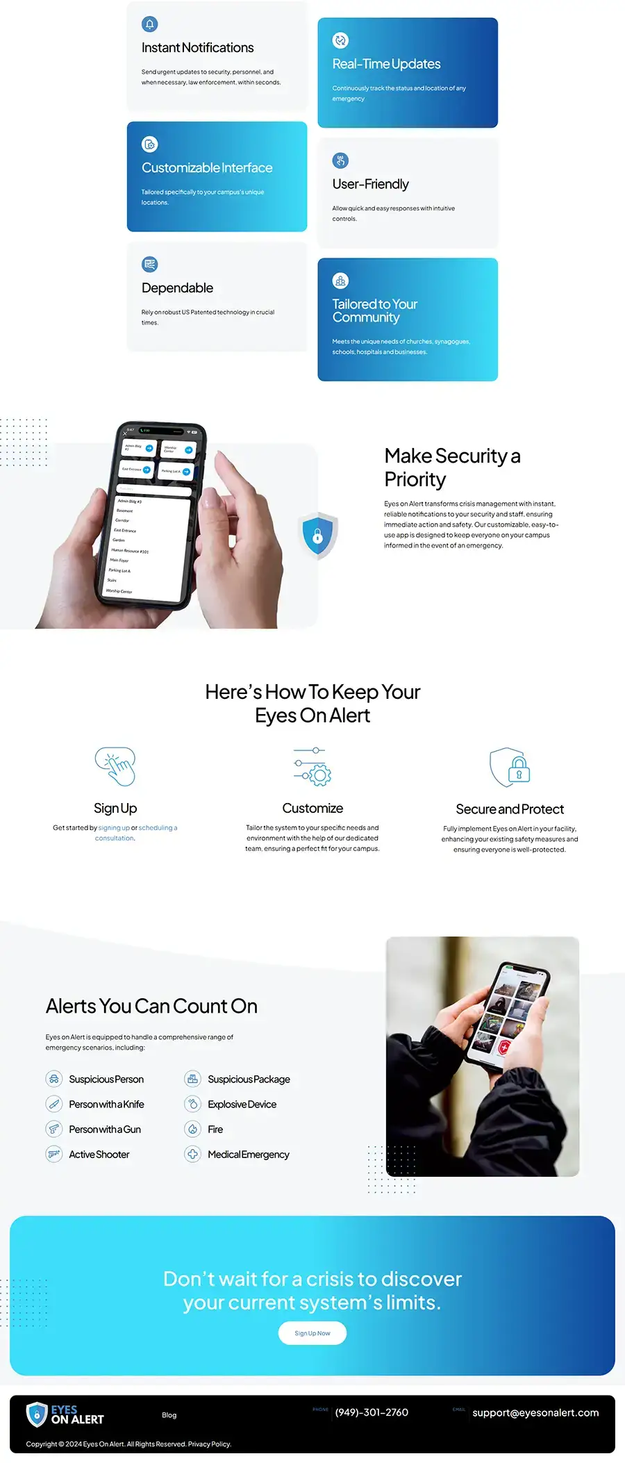 custom wordpress websites designed for eyes on alert2