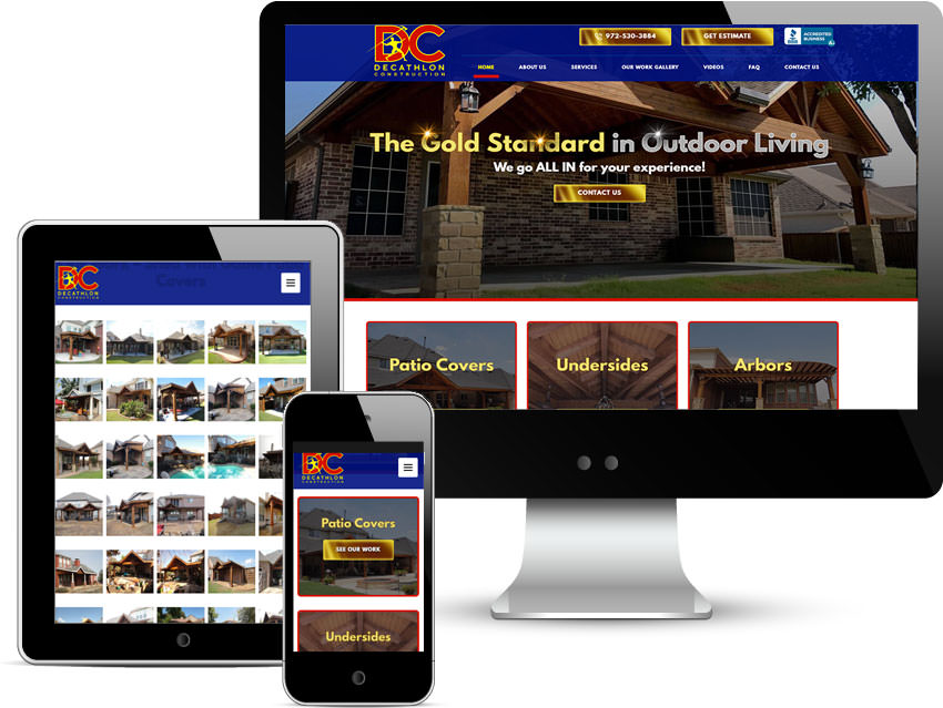 responsive web design for patio cover company
