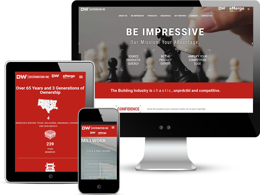 responsive website design for dw distribution desoto texas