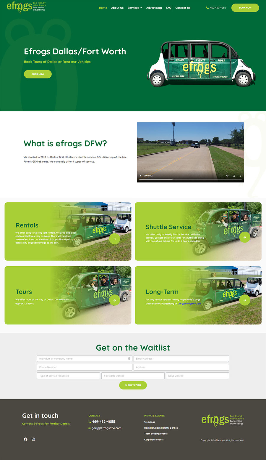 dallas website design for efrogs