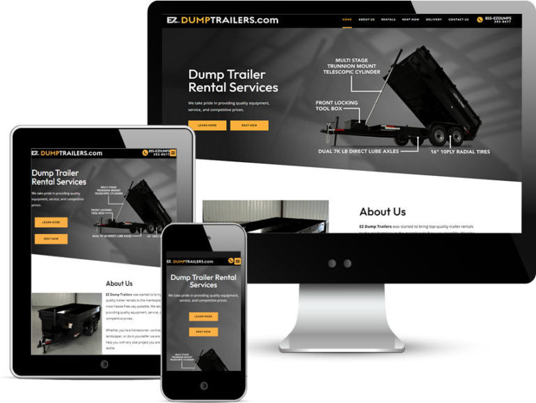 Web Design for EZ Dump Trailers 15770 Dallas Parkway STE 550 Dallas, Texas 75248