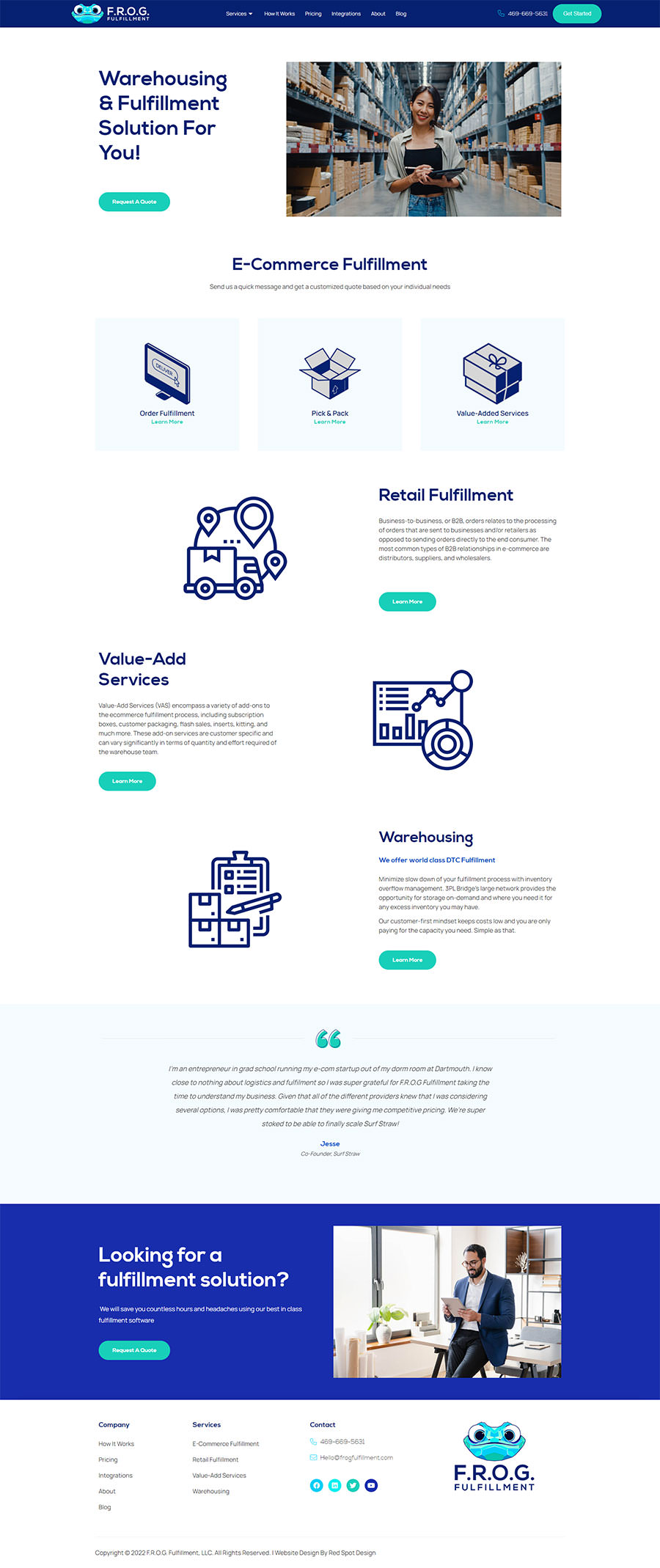 Frog Fulfillment web design