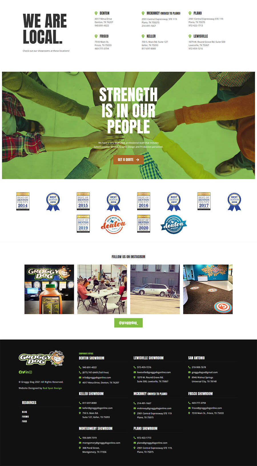 web design for groggy dog in denton texas