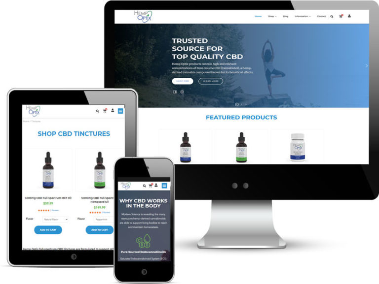 ecommerce web design for hemp optix