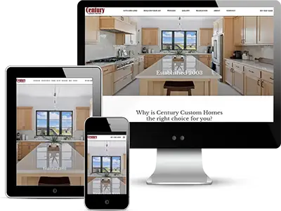 home builder website design for century custom homes