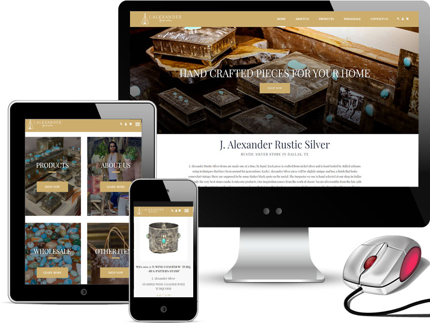 web design dallas - jalexander rustic silver