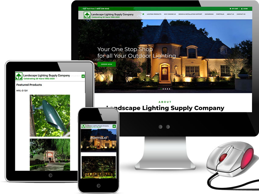 New Custom site for Dallas Landscape Lighting Supply Company Red
