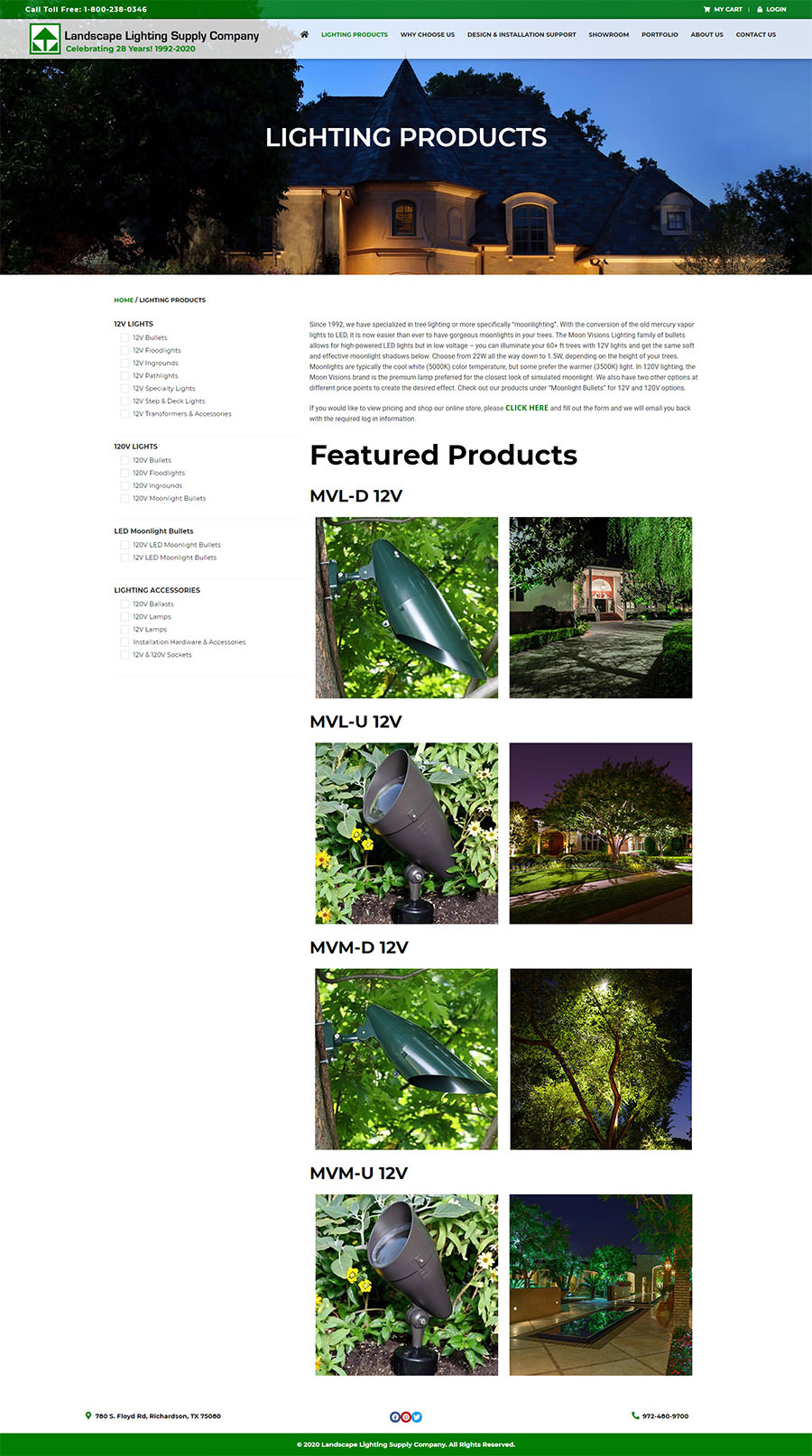 custom ecommerce web design for Landscape Lighting Supply Company