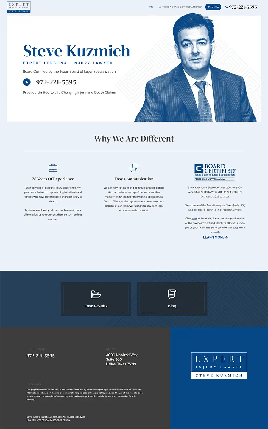 law firm web design for dallas expert injury lawyer