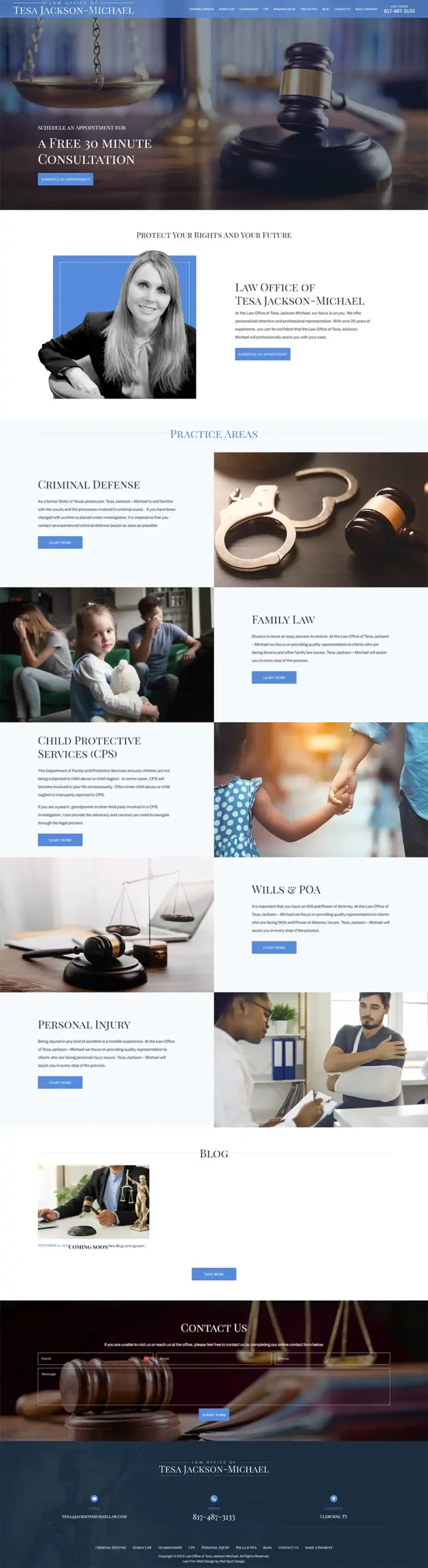 law firm website design for tesa jackson michael