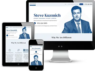 law firm website designed for dallas expert injury lawyer