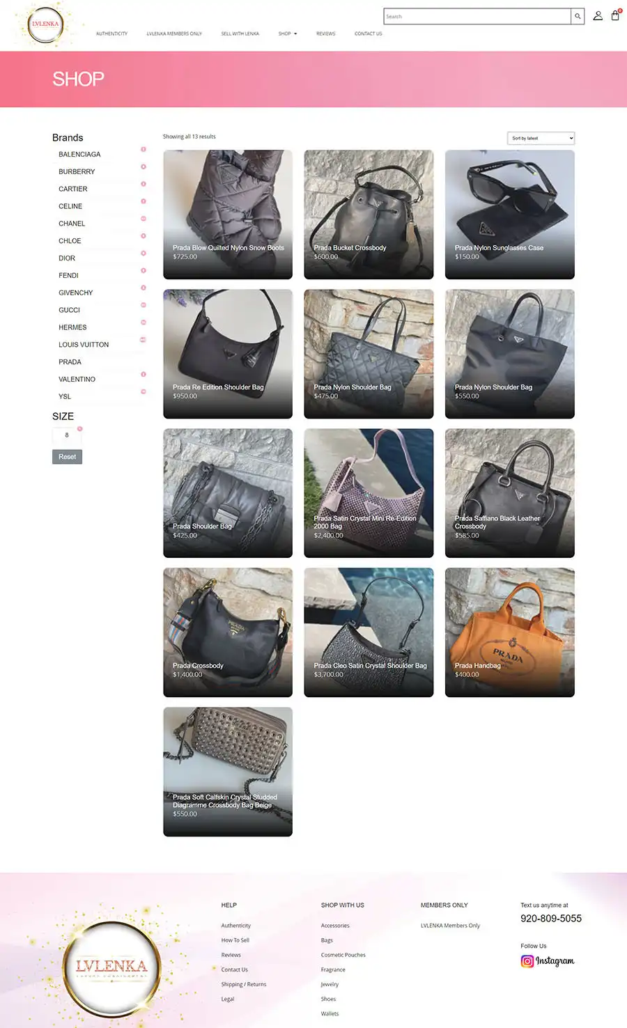Custom Woocommerce consignment store web design for lvlenka