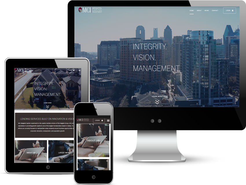new website design for megatel capital investments