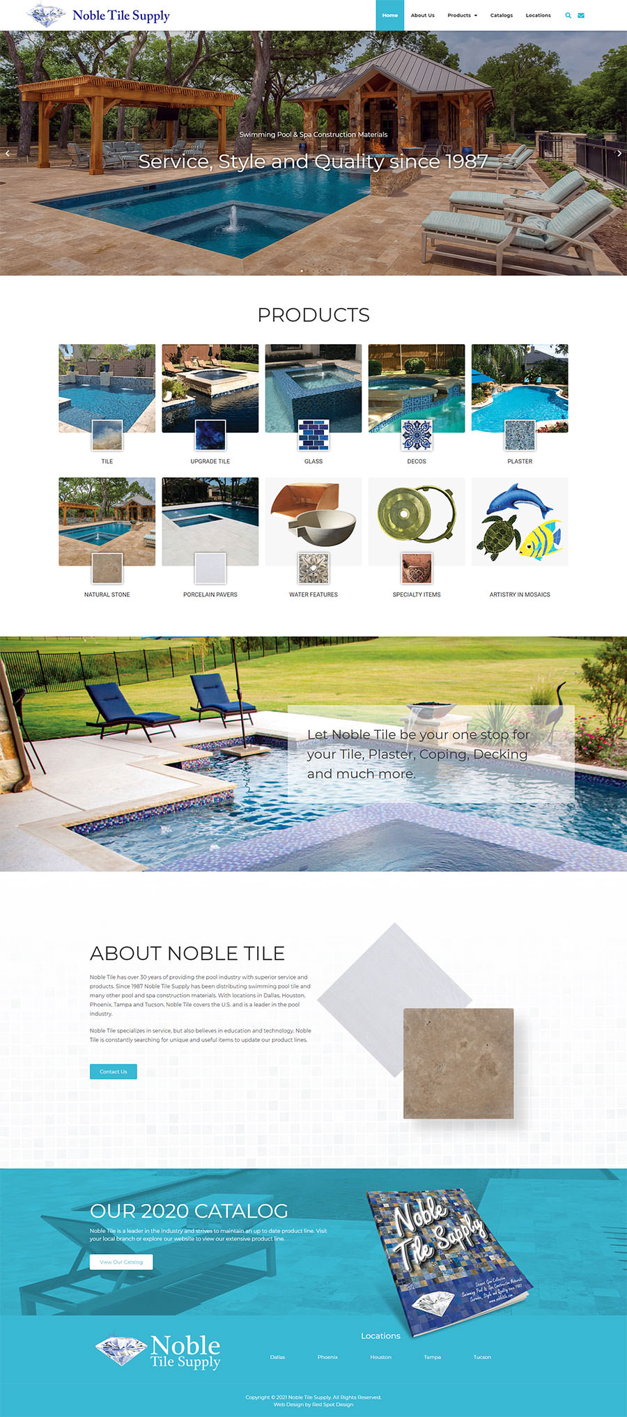 web design for dallas based noble tile supply