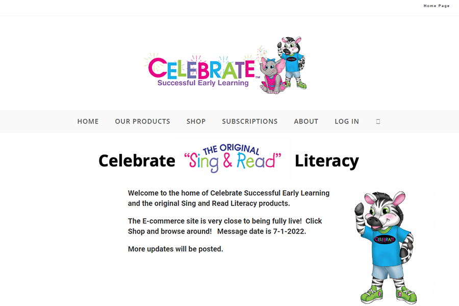 old website before website redesign for celebratesel