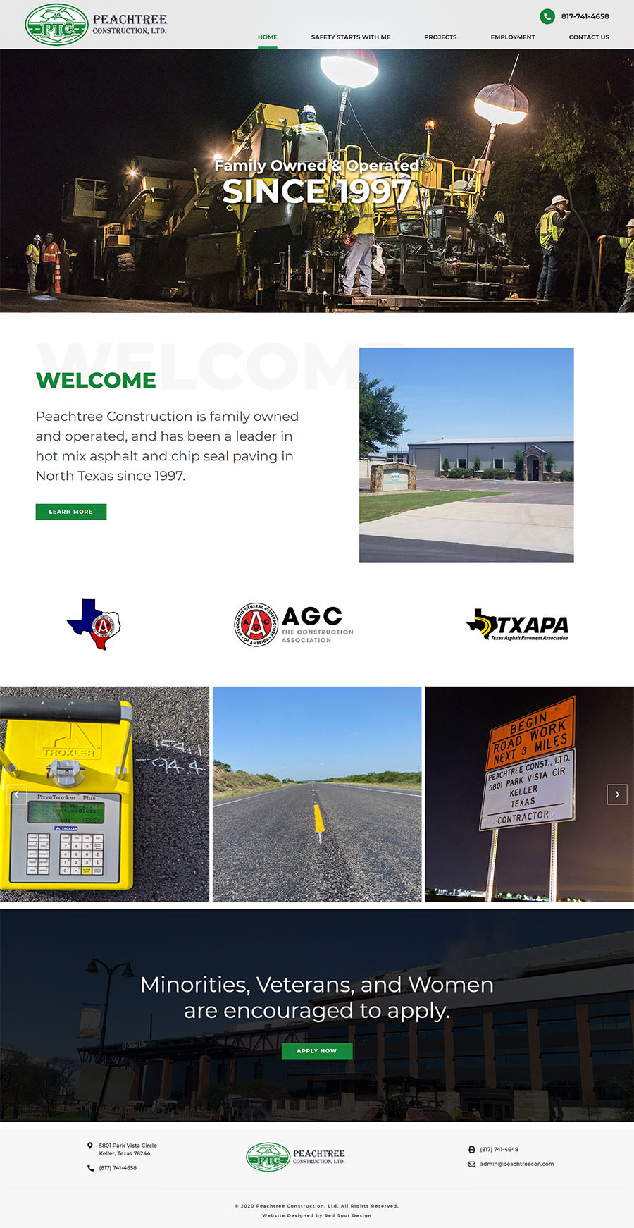 website design for keller texas peach tree construction