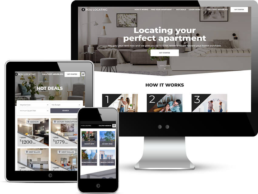 custom web design for ROU Locating in Downtown Dallas