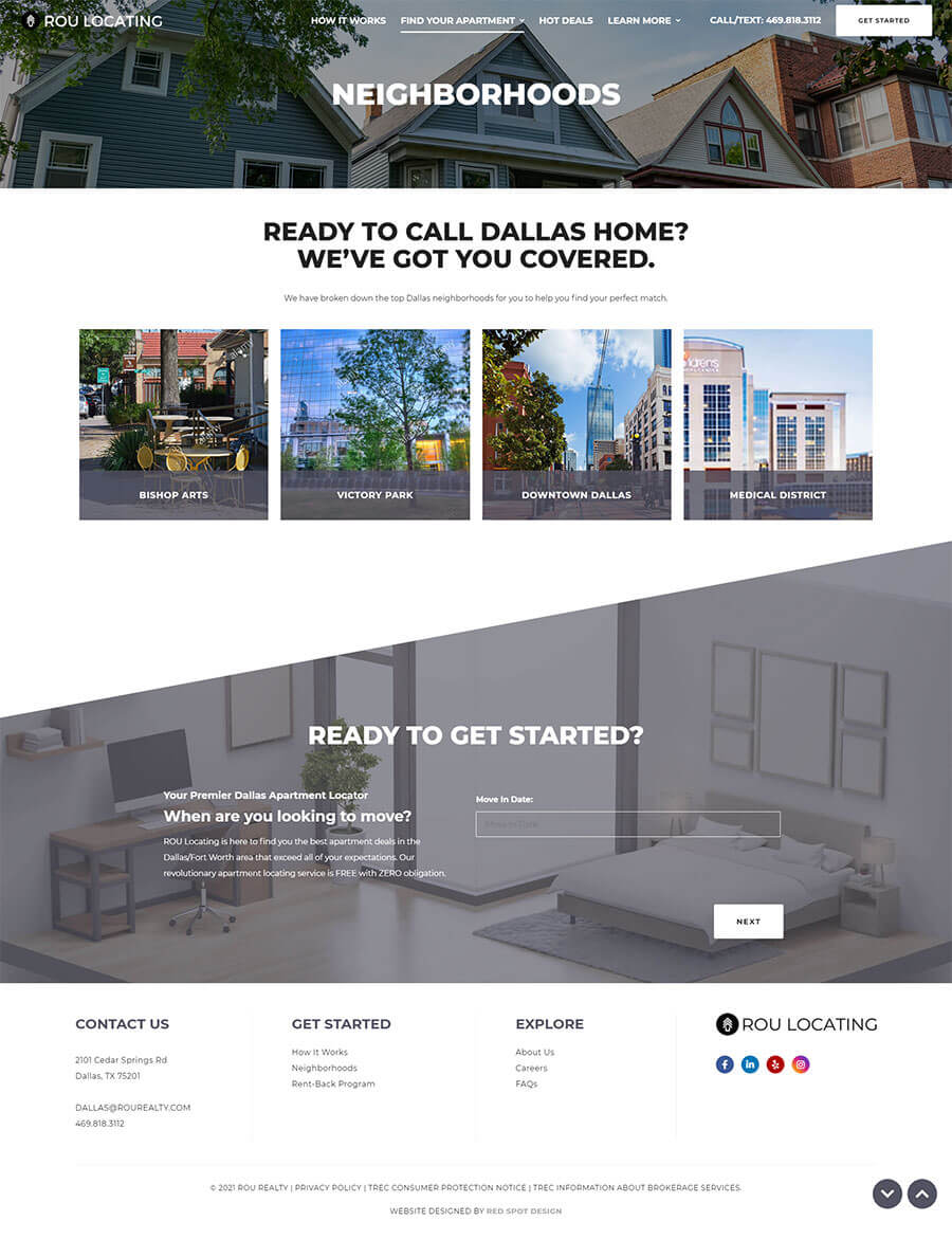 website design dallas for ROU Locating in Downtown dallas