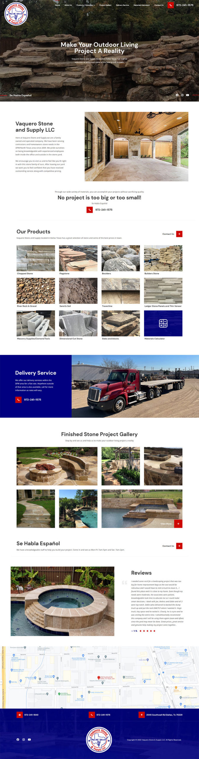 web design dallas texas for Vaquero Stone and Supply 