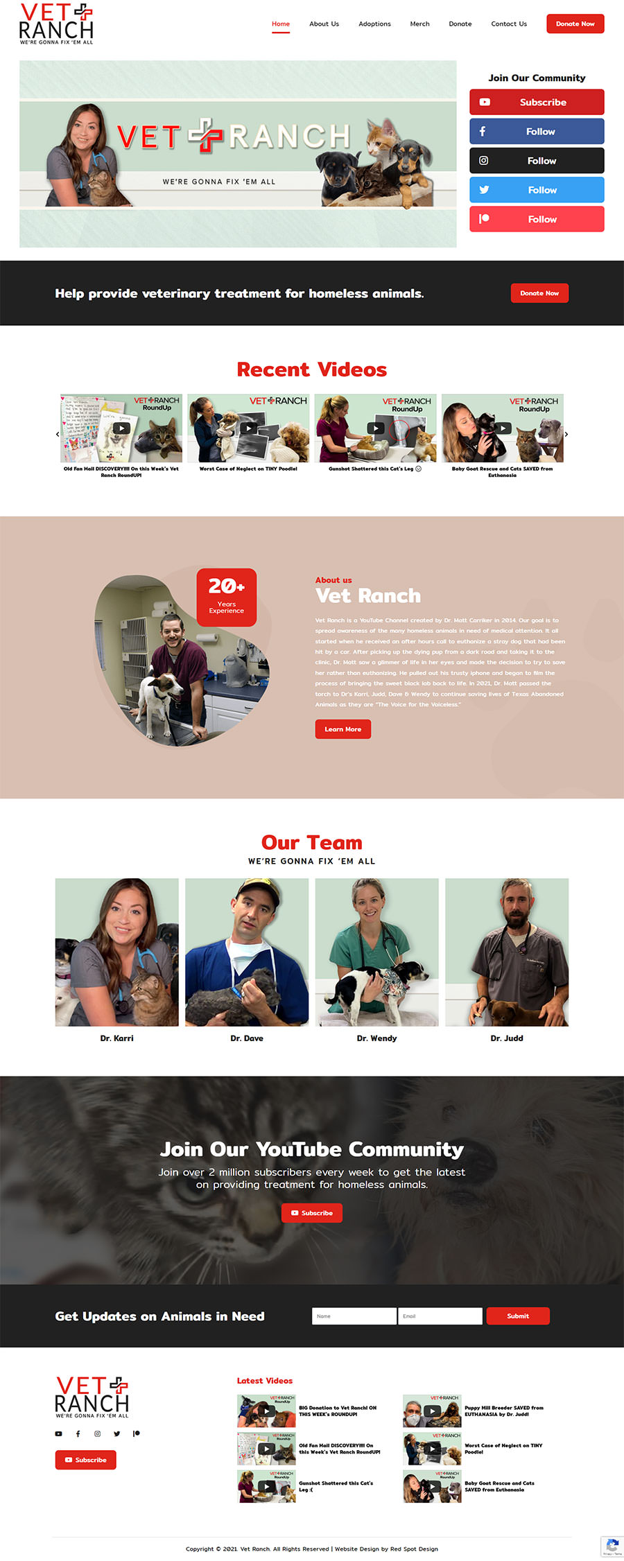 vet ranch custom website design