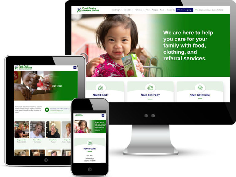 non profit web design for vickery meadow food pantry