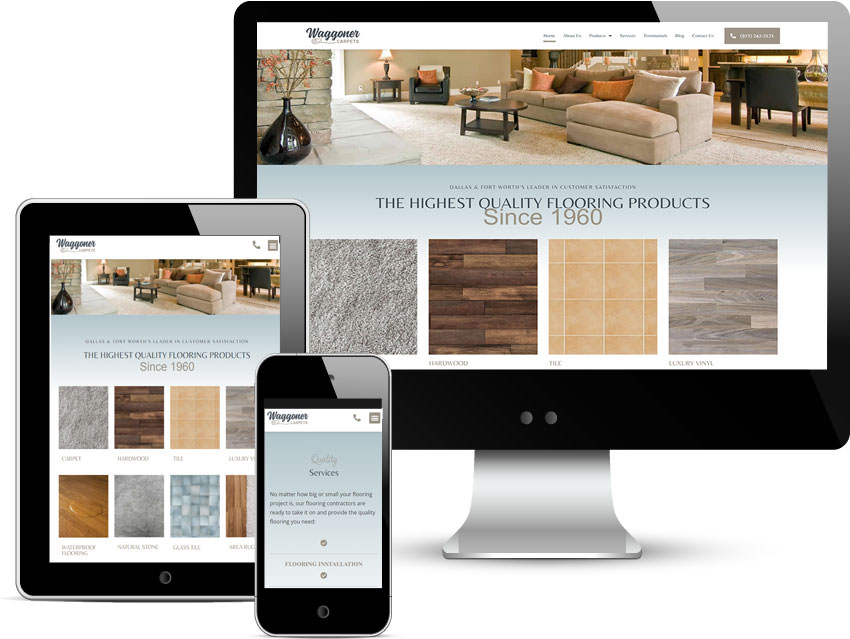 waggoner carpets website design carrollton texas