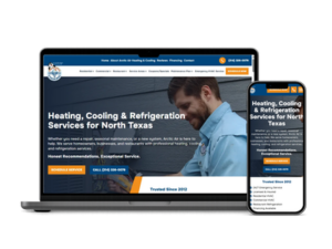 Arctic Air Heating & Cooling website design portfolio project by Red Spot Design