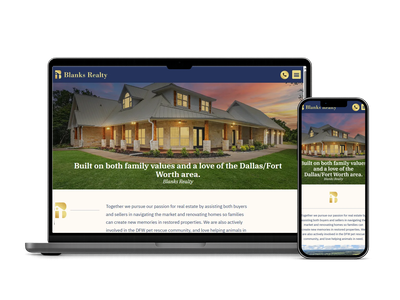 Blanks Realty website design portfolio project by Red Spot Design