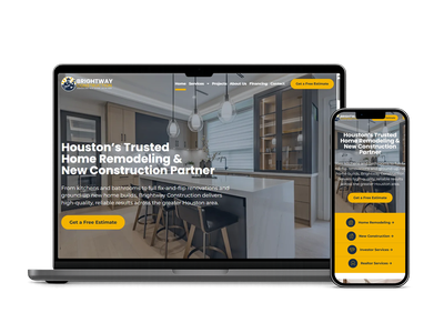 Brightway Construction website design portfolio project by Red Spot Design