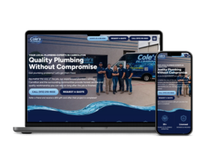 Coles Plumbing Residential & Commercial website design portfolio project by Red Spot Design
