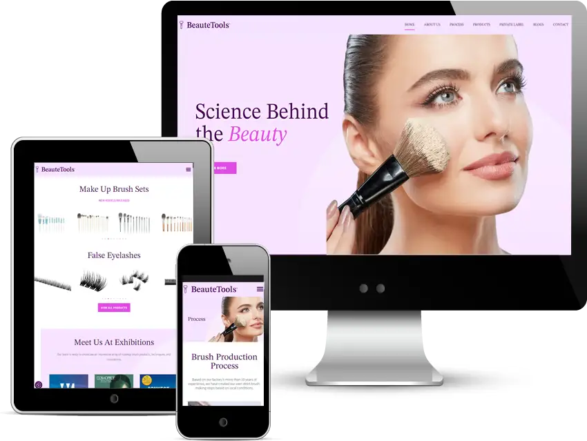 web design for beautetools by red spot design