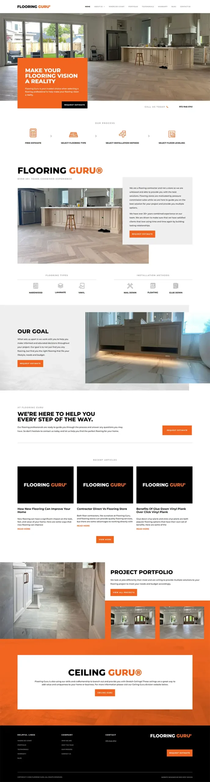 web design for flooring contractor website